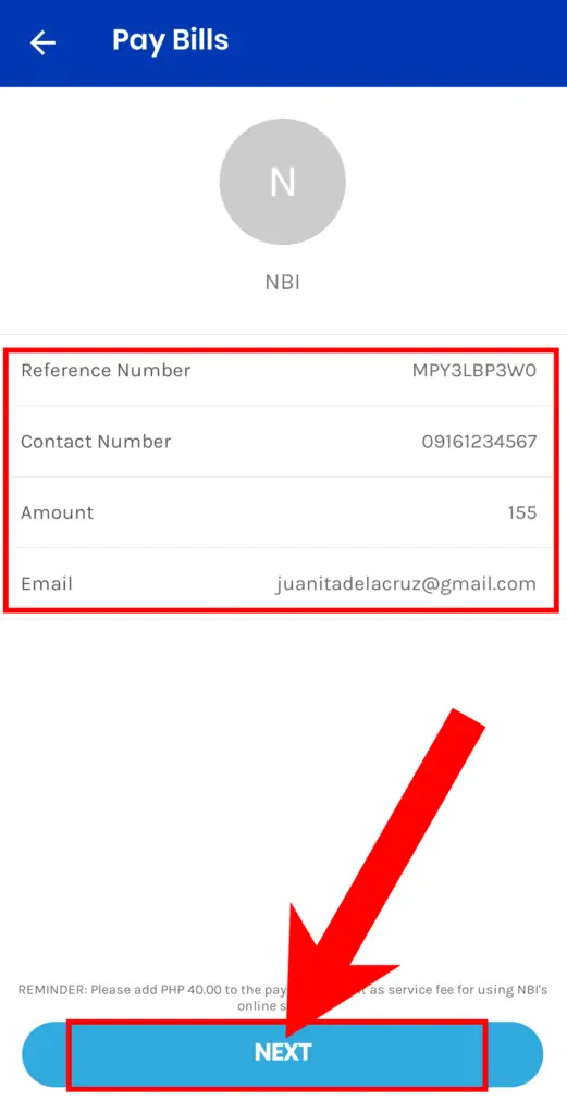 7 Steps On How To Pay GCash Using a Reference Number NBI details