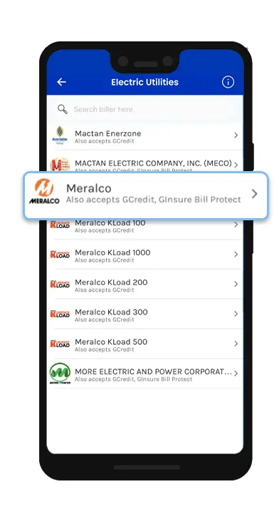 How To Pay Meralco Using GCash choose Meralco