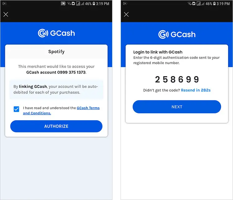 how to pay spotify premium using gcash